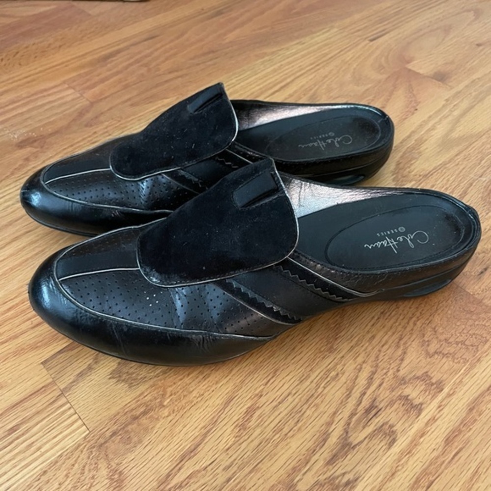 Cole Hahn Black Leather & Suede Slip-on 9.5B Vintage EUC